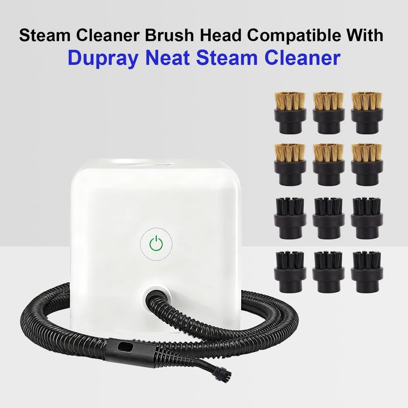 BeiLan Small Brass and Nylon Brushes - Heavy Duty and Hard to Reach Places and Precision Cleaning Accessories Fit for Dupray Steam Cleaners - 12 Pack Steam Cleaner Attachments Brush Head - Image 2